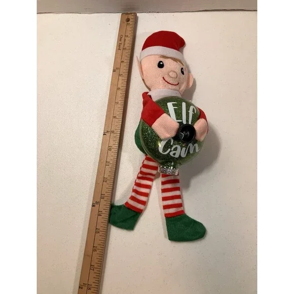 14” Christmas Elf Cam Plush Boy Doll Xmas Ball Kids Holiday Fun Greenbrier - Picture 3 of 4